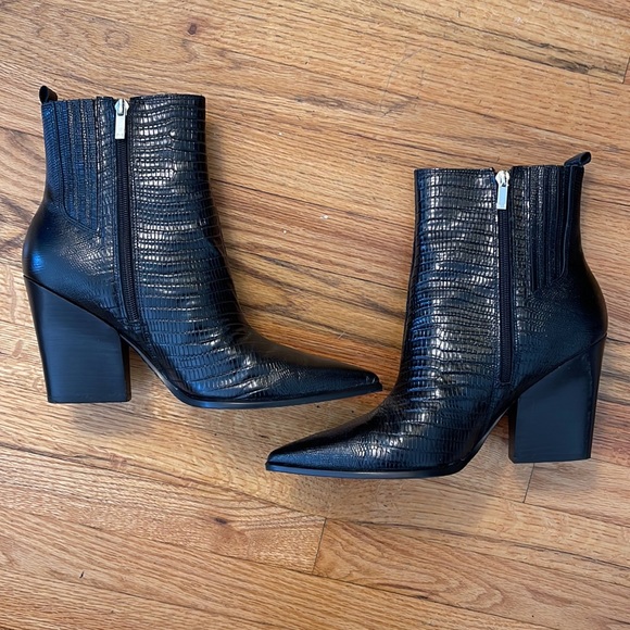 Marc Fisher Mariel Heeled Western Ankle Boots | Women's Size 11 - Picture 4 of 11